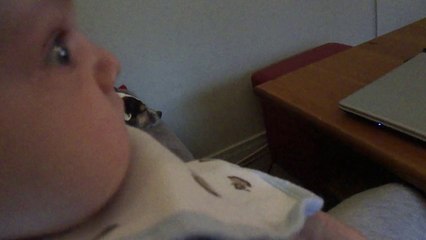 Jules, 2 mois 1/2, regarde Roland Garros