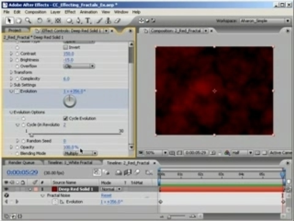 tuto after effects 7- l'effet fractal