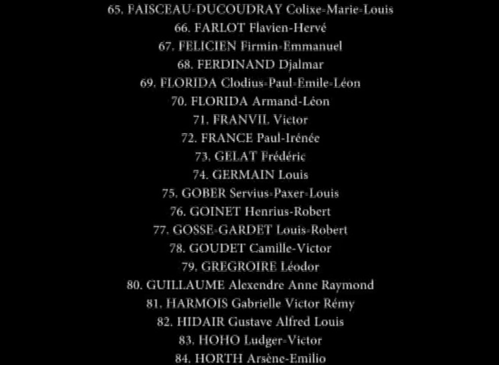 Les soldats Guyanais morts durant la Grande Guerre