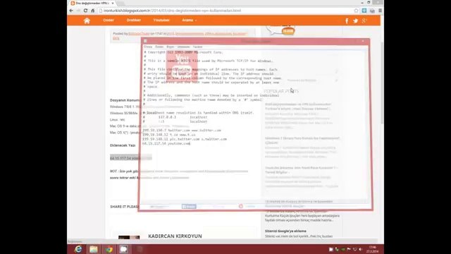 Dns değiştirmeden VPN kullanmadan Youtube'a Giriş 2014