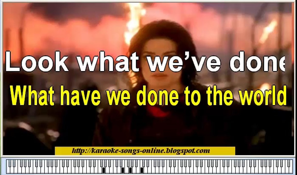 Karaoke song online-Earth song Michael  Jackson instrumental version with lirycs on the screen