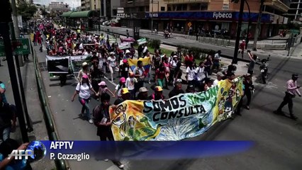 Demonstrators present petition to save Yasuni reserve