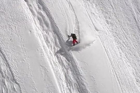 Freeride Session with De Le Rue brothers filmed by a drone - Snowboard