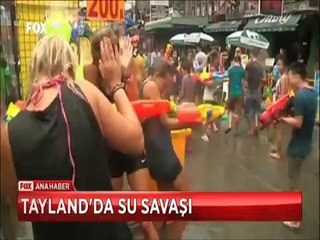 Tayland'daki su savaşından ilginç görüntüler
