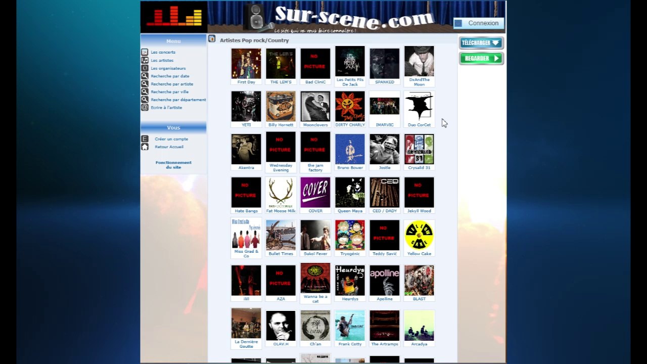 sur-scene.com Tutoriel du site internet
