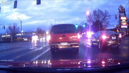 Instant karma - guy runs red light