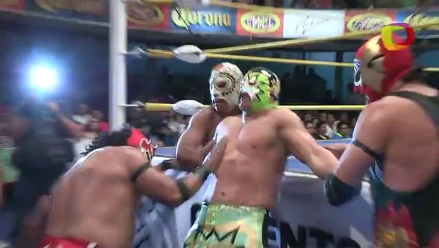 Hombre Bala Jr., Star Jr., Starman vs Arkángel de la Muerte, Nitro, Sangre Azteca