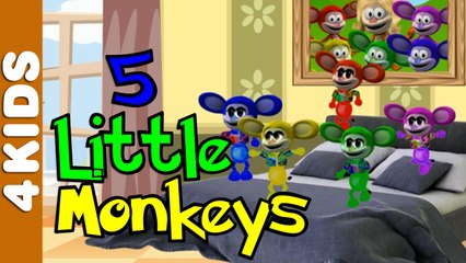 5 Five Little Monkeys Nursery Rhyme with Vocals