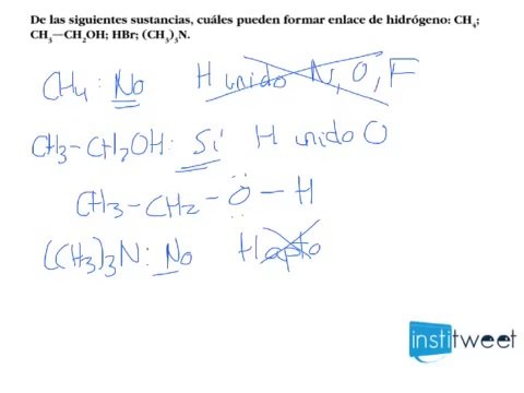 Razonar enlaces de hidrógeno Fuerzas intermoleculares de Van der Waals