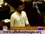 MQM Faisal Sabzwari presented a list of missing MQM workers in Sindh Assembly