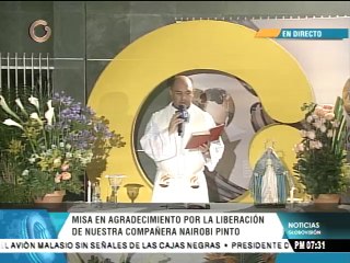 Télécharger la video: Realizan misa de Acción de Gracias en Globovisión por liberación de Nairobi Pinto