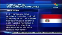 Paraguay expresa solidaridad con pueblo chileno tras incendio