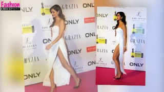 Esha Gupta's DANGEROUSLY HIGH SLIT white gown