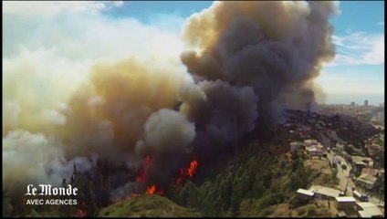 L'incendie de Valaparaiso vu du ciel