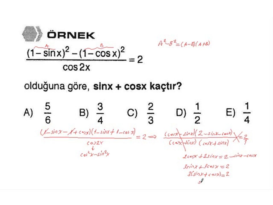 25) Yarım Açı Formülleri - 6
