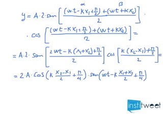 Calcule la amplitud de la onda resultante de una superposición