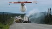 Water Bomber Cools Highway Accident! Amazing!