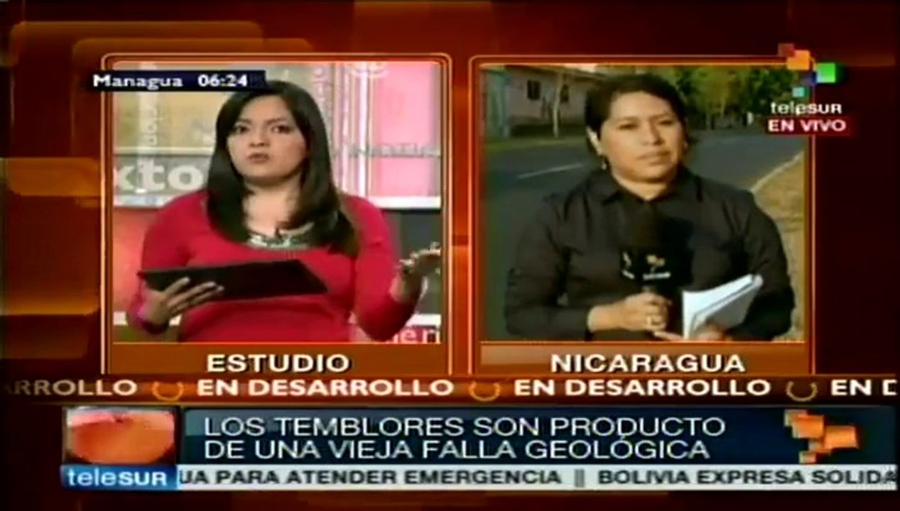 Por terremotos el gobierno de Nicaragua emite alerta roja máxima