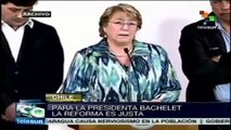 Pide Bachelet que se ejecute ya la Reforma tributaria