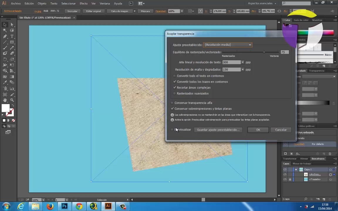 Ejercicio de recortar en Illustrator