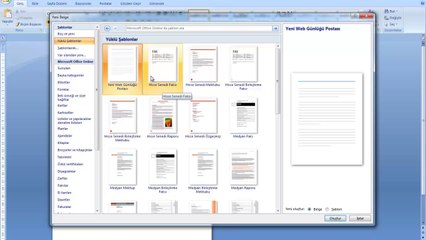 Microsoft Office Word 2007 Menüler Giriş 1
