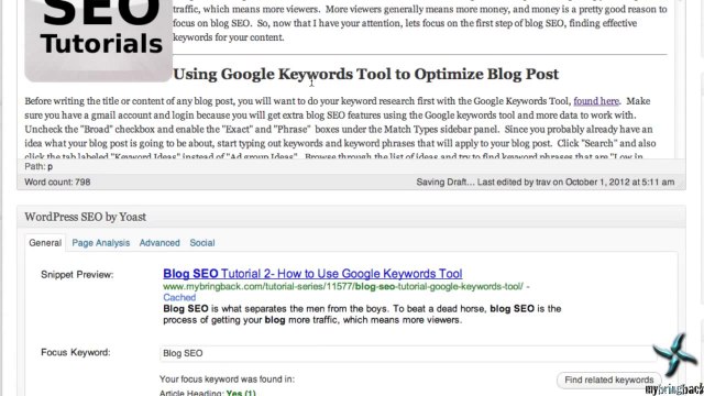 Blog SEO Tutorial 4 - Keyword Density, Meta Description, and Header Text