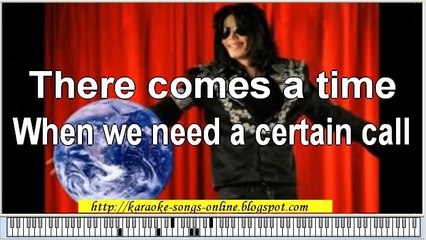 Michael Jackson "We are the World" karaoke song online with lirycs on the screen