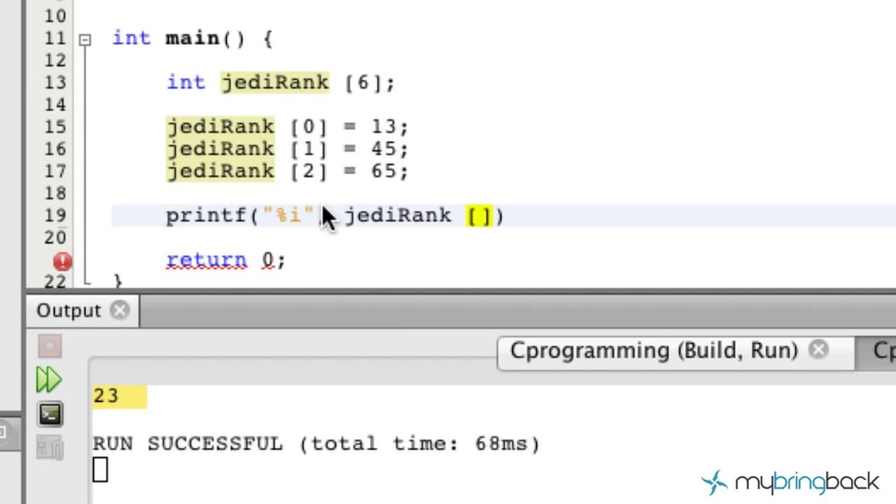 Learn C Programming Tutorial 1.23 Intro to Arrays