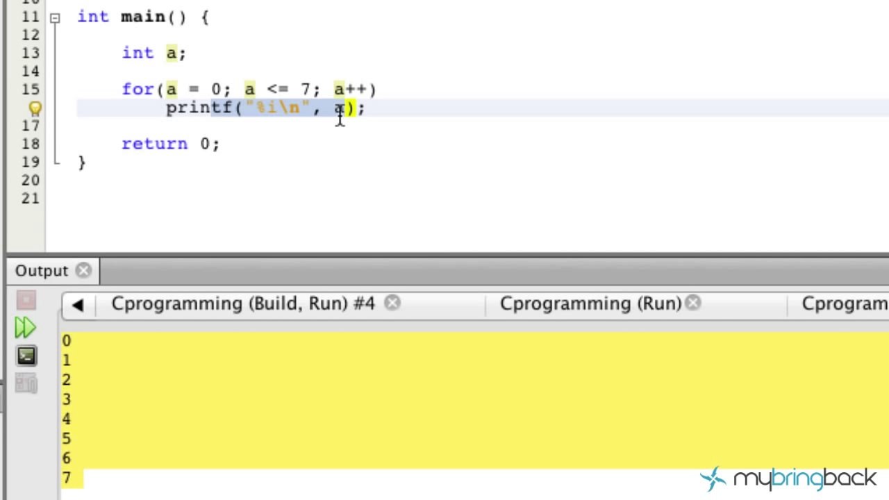 Learn C Programming Tutorial 1.19 For Loops