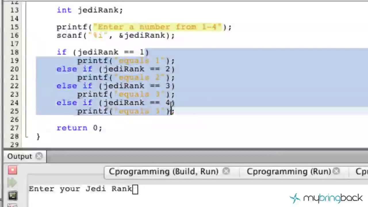 Learn C Programming Tutorial 1.17 If Else If Statement