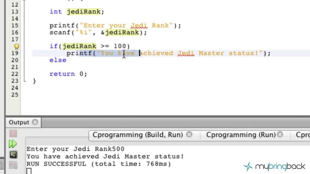 Learn C Programming Tutorial 1.16 If Else Statement