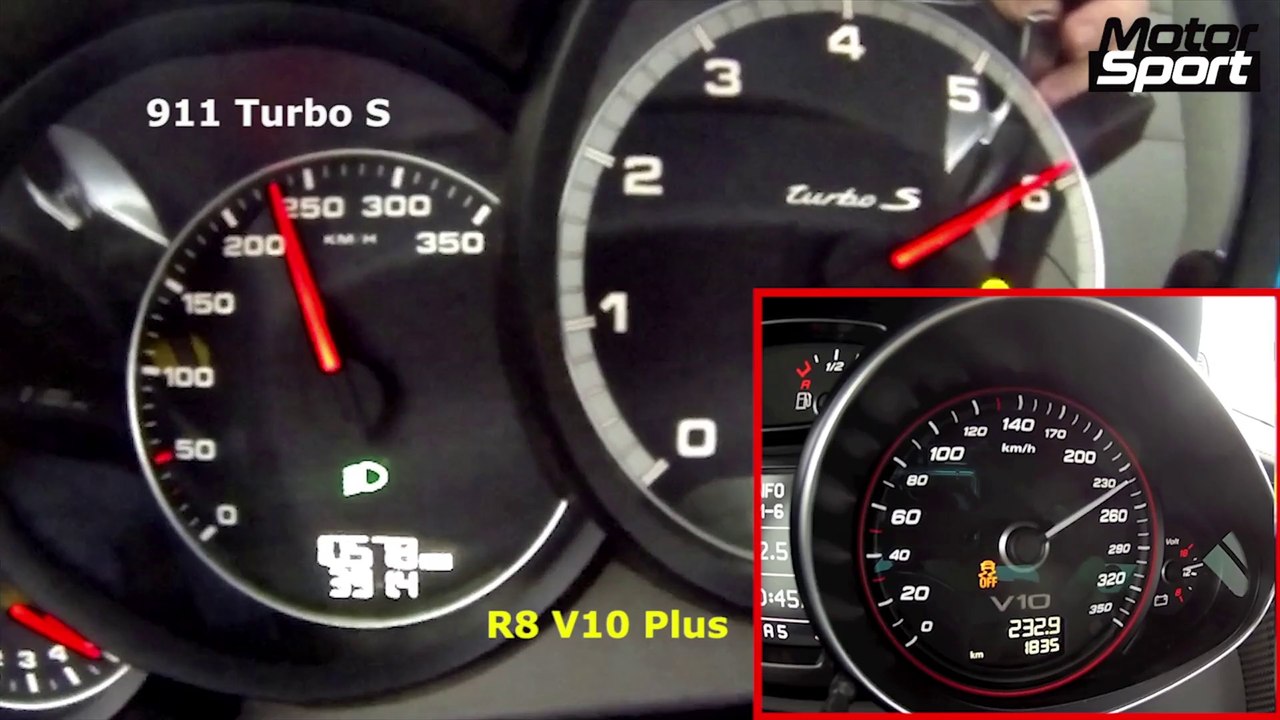 Battle : R8 V10 Plus VS Porsche 911 Turbo