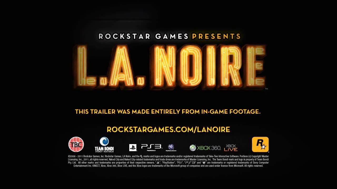 L.A. Noire Official Game Trailer #3  - in-game Footage