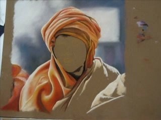 Portrait du globe au pastel