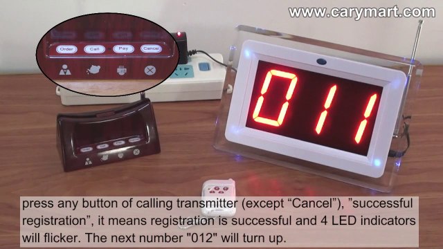 500m 4-Button Desktop Wireless Calling Button and Receiver Host