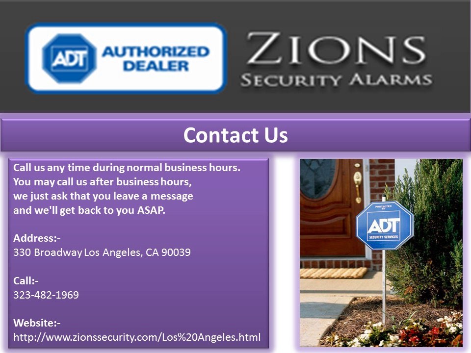 Zions Security Alarms adt los angeles
