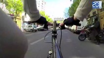 Caméra embarquée avec un coursier à vélo