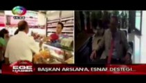 Ege Tv'de yayınlanan''Çiğli Bld.Bşk.Hasan ARSLAN'a esnaf desteği''haberi 12.04.2014