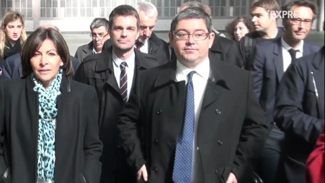 Anne Hidalgo et Xavier Niel en visite à la Halle Freyssinet