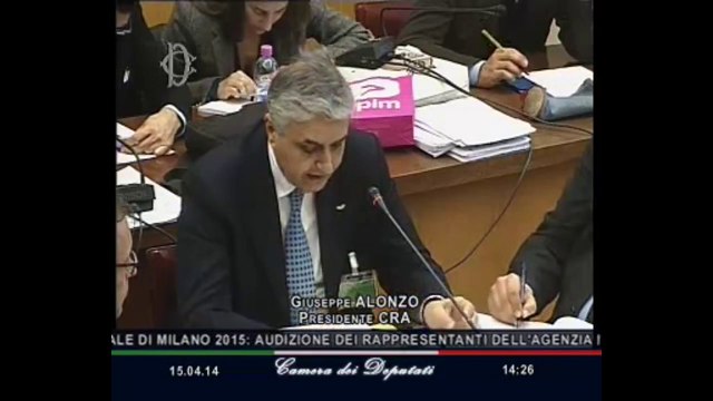 Roma - EXPO 2015, audizione su valorizzazione prodotti agricoli (15.04.14)