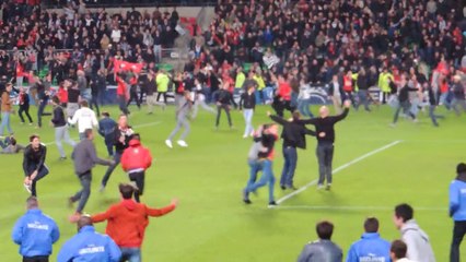 15/04/14 : SRFC-SCO : envahissement de la pelouse