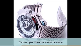 Ceas camera spy bratara metalica si senzor de activare vocala