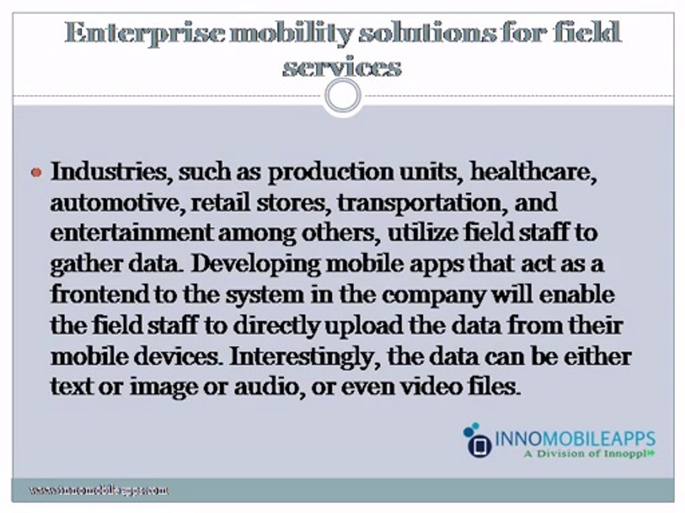 Automating field services with enterprise mobile apps -innomobileapps