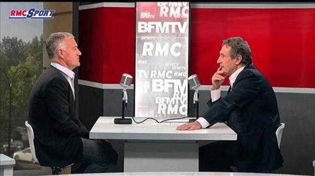 Document RMC Sport / Didier Deschamps dans les locaux de RMC - 16/04