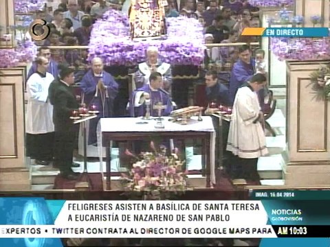 Feligreses asisten a eucaristía en honor al Nazareno de San Pablo