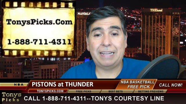 Oklahoma City Thunder vs. Detroit Pistons Pick Prediction NBA Pro Basketball Odds Preview 4-16-2014