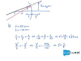 Determine la posición y la naturaleza de la imagen formada selectividad optica