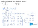 Calcular la inversa de una matriz 3x3 y 2x2 mediante determinantes