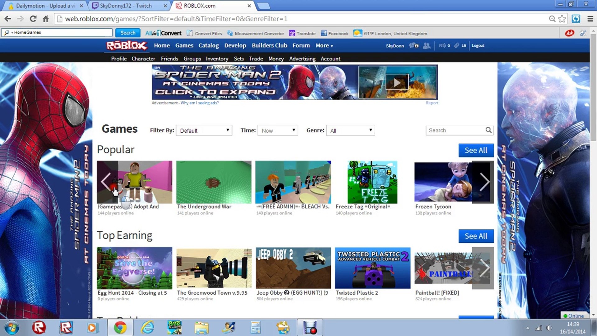 Roblox Page Video Dailymotion - roblox games page 2014