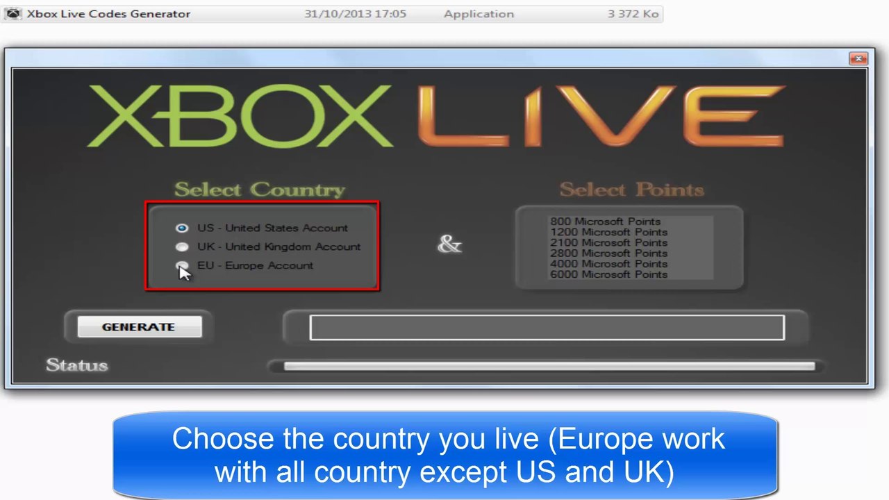 Xbox live code points key hack generator free download [Updated 2014]